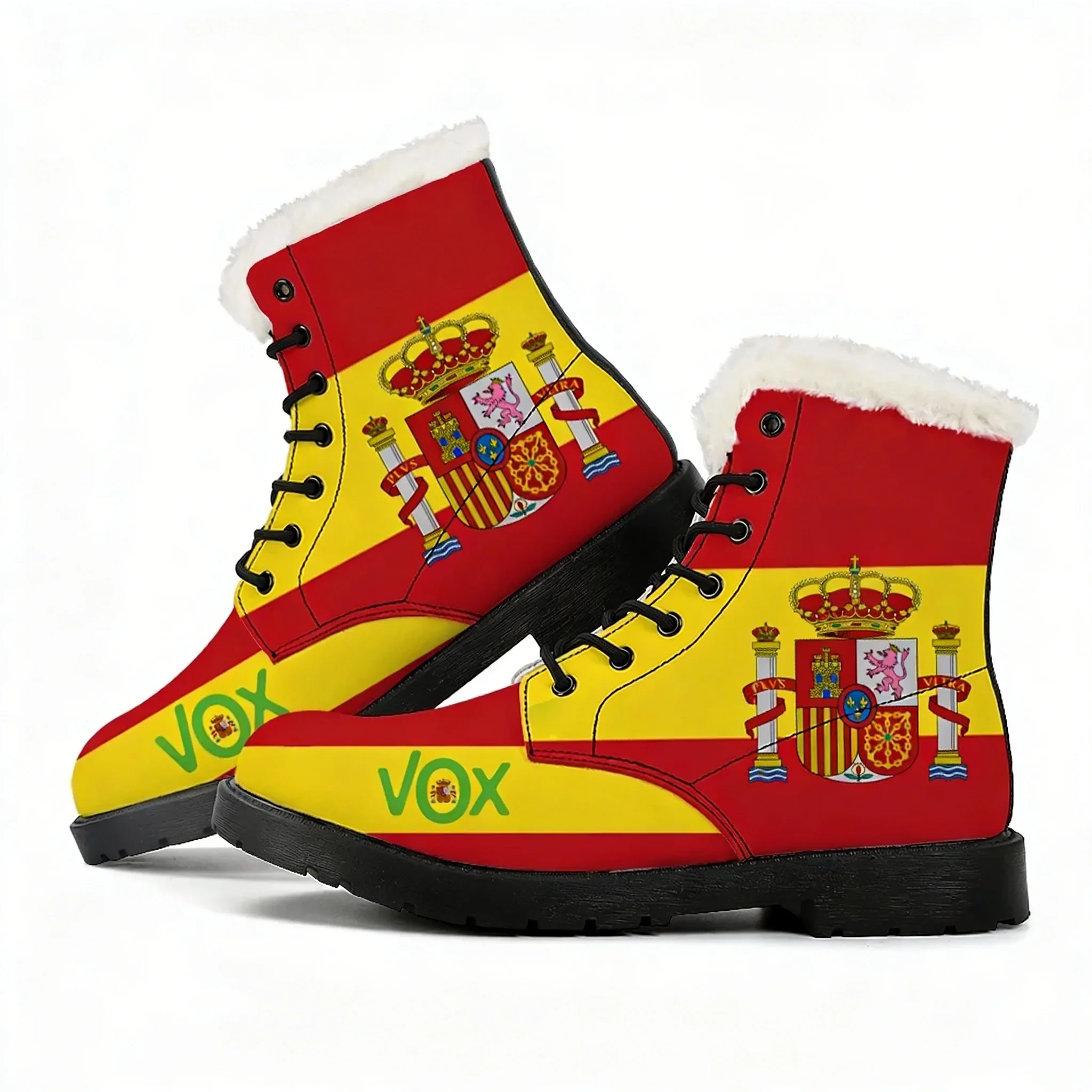 Spanish National Emblem Vox Plush Boots Mens Womens Teenager Shoes Water proof Casual Boot High Quality Couple Customize Shoe view 2