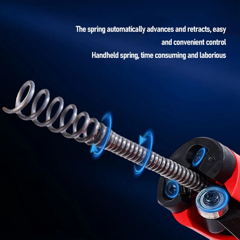 7.5-Meter Spring Draining Snake Clog Remover 65 Manganese Steel Flexible High Hardness Manual or Drill Powered