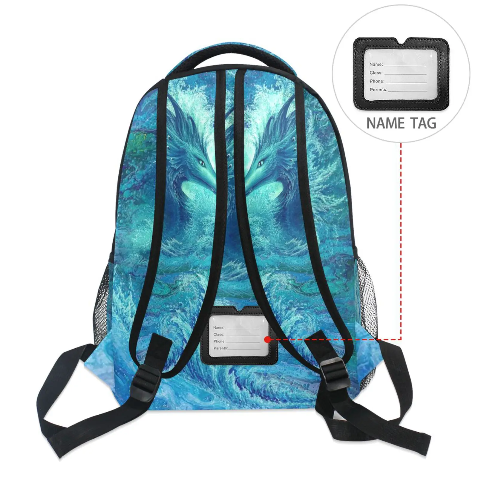 New School Bag For Teenage Boys Waterproof Children Dragon Print Bookbags For College High School Students Kids Backpacks