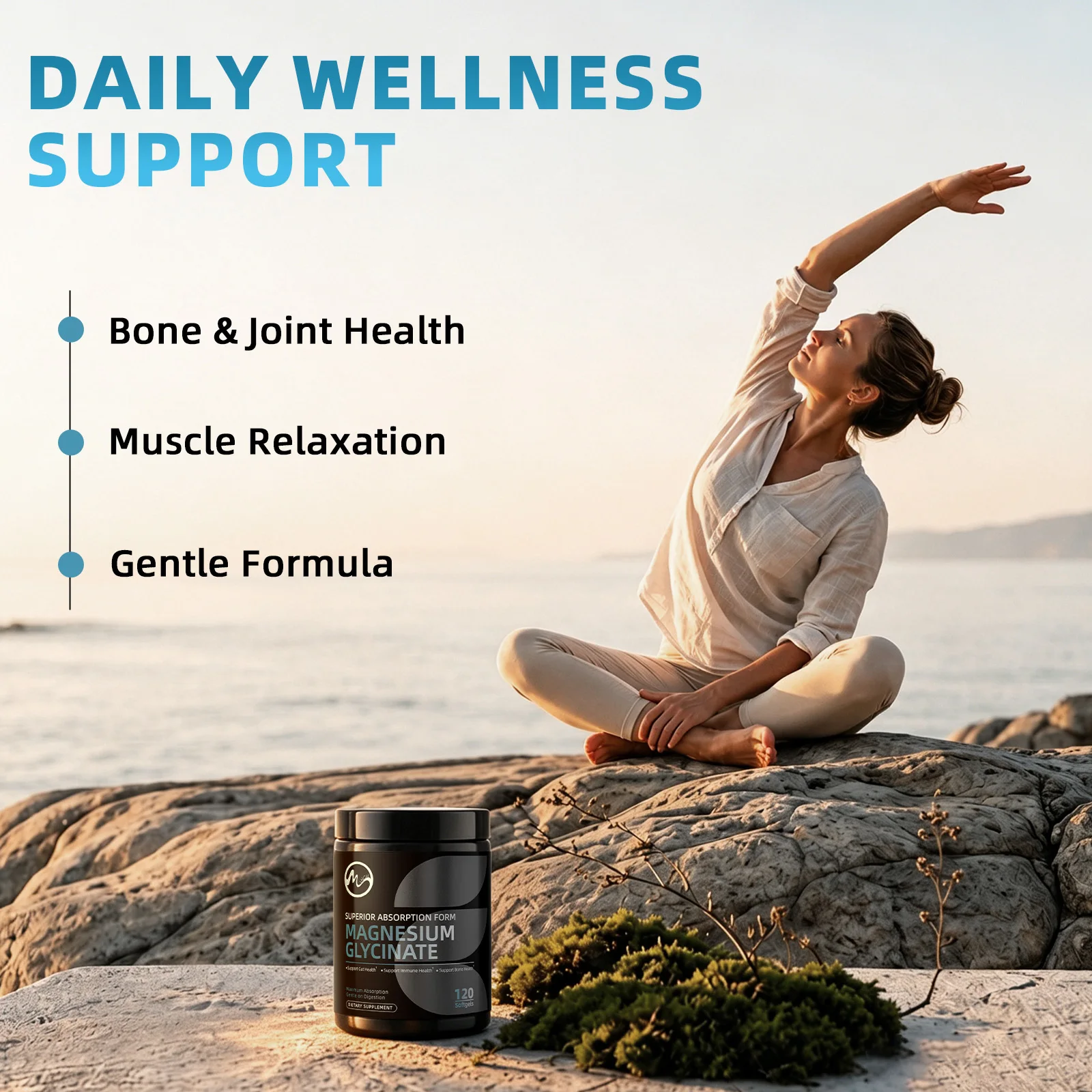 Minch Magnesium Glycinate Capsules for Muscle,Heart,Nerve &Bone Health Help Sleep High Absorption Minerals Support Energy