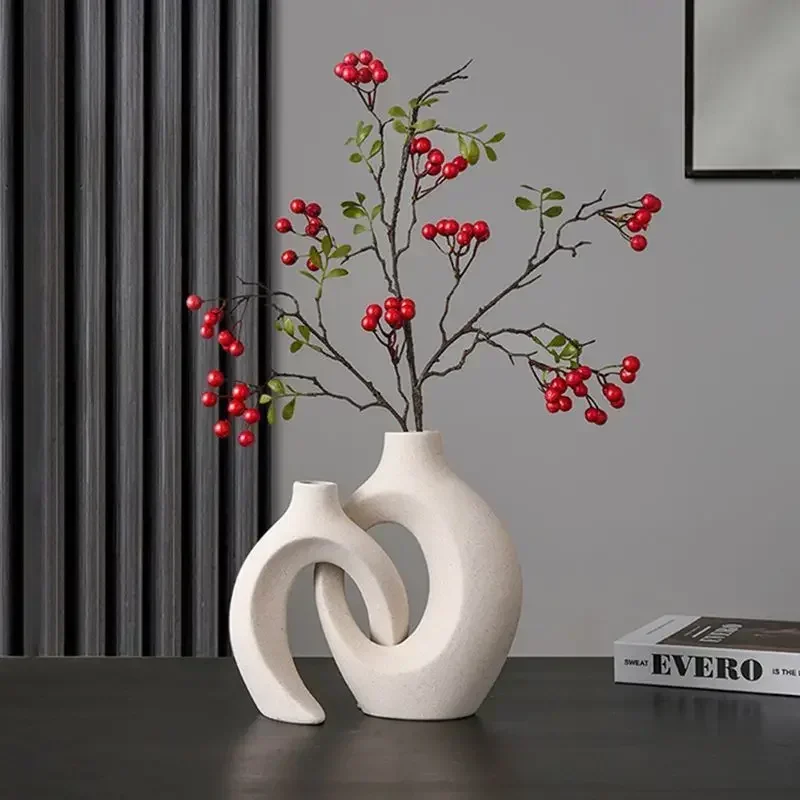 

New Chinese Ceramic Vase Accessories Home Livingroom Porch TV Cabinet Desktop Handicraft Decoration Cafe Store Furnishing Crafts