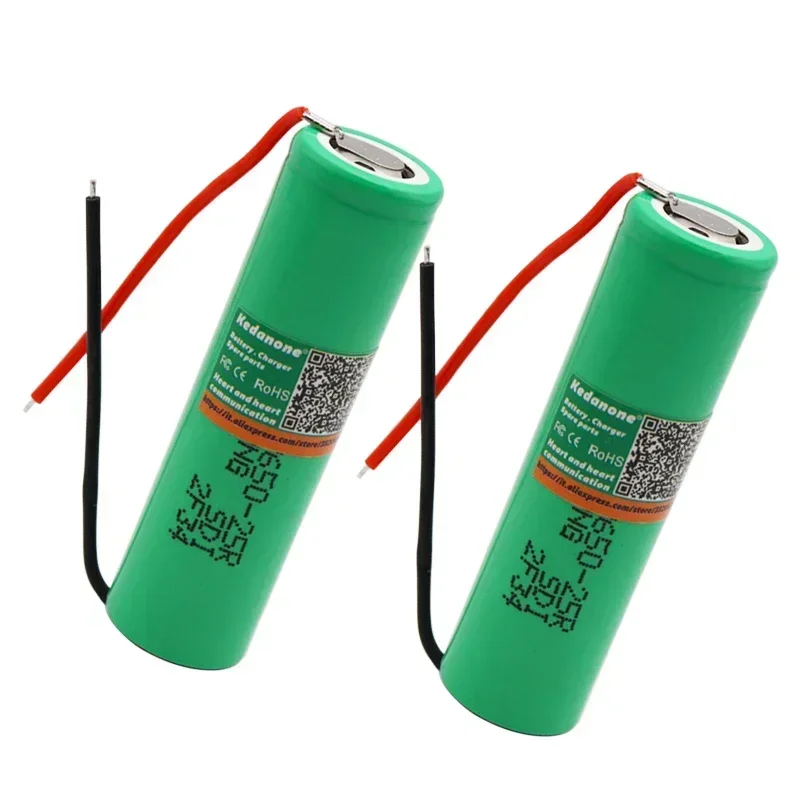 1-10pcs  Original INR18650-25R 2500mAh Brand For 18650 Li-Ion battery 2500mAh Rechargeable battery 3.6V INR18650 25R+DIY wire