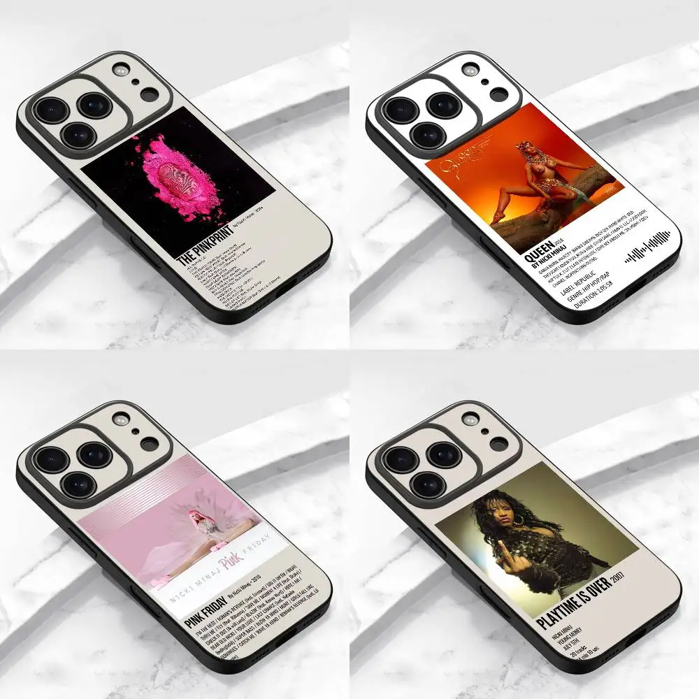 حافظة هاتف N-Nicki Minaj Pink Friday 2 Queen لهاتف iPhone 17,16,15,14,13,12,11,Pro,Max,Plus,E,Air,Mini غطاء أسود واقٍ #1
