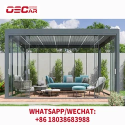 Electric bioclimatic motorized louvered pergola oasis aluminium outdoor 4*4 3x4 m with side panels