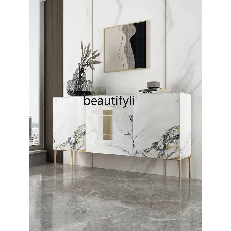 

Stone Plate Entrance Cabinet Light Luxury Home Locker Home Living Room Sideboard Cabinet Partition Storage Rack Shoe Cabinet