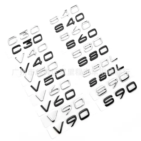 3d ABS Volvo Lettere Bagagliaio di Un'auto Distintivo Dell'emblema Per C30 V40 V50 V60 V90 S40 S60 S80 S90 XC40 XC60 XC90 T5 T6 Logo Accessori