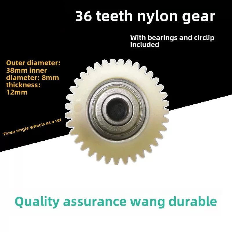 36T Nylon Gear OD38mm ID8mm Thickness12mm Module1 for 608 Bearing Electric Vehicle Transmission
