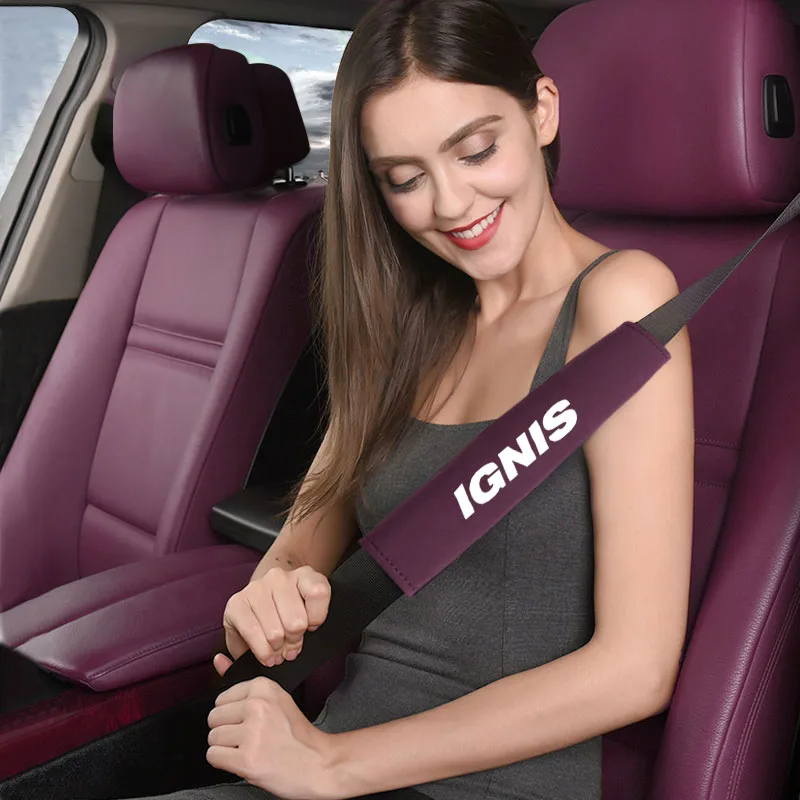 Car Safety Belt Shoulder Pad Safety Strap Cotton Flannel Cover for Suzuki IGNIS Car Accessorie Special for long-distance travel