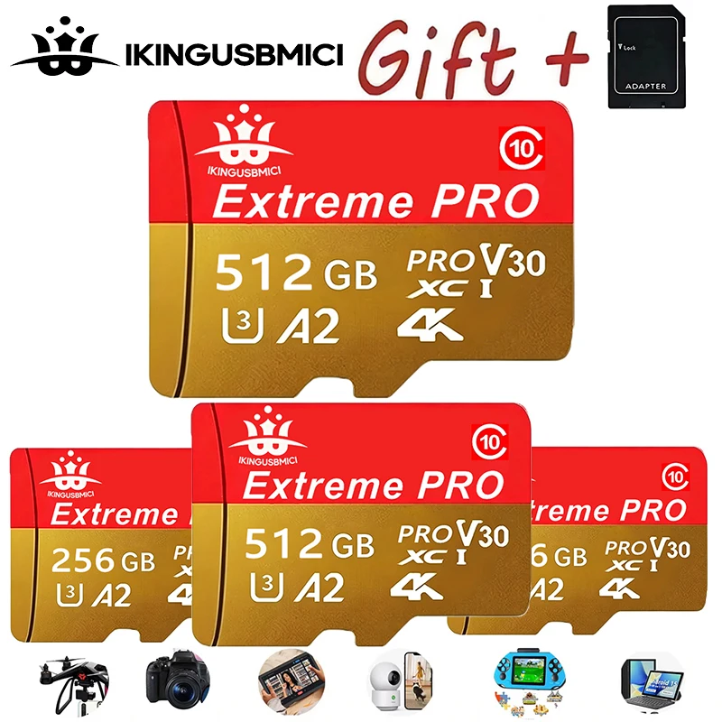 

Turbo Speed Universal Memory Card and Micro SD Card SD Cards TF Cards Class 10 16GB/32GB/256GB/512GB for Gopro Camera