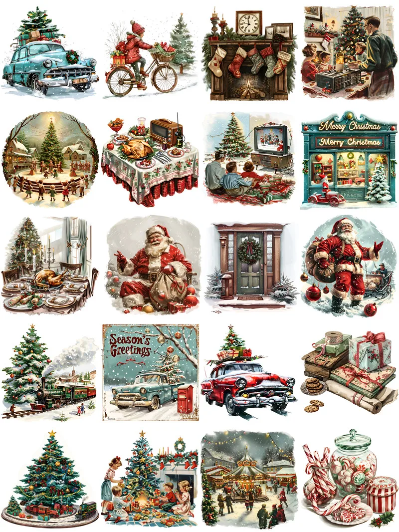 Warm Christmas Stickers Crafts And Scrapbooking stickers kids toys book Decorative sticker DIY Stationery