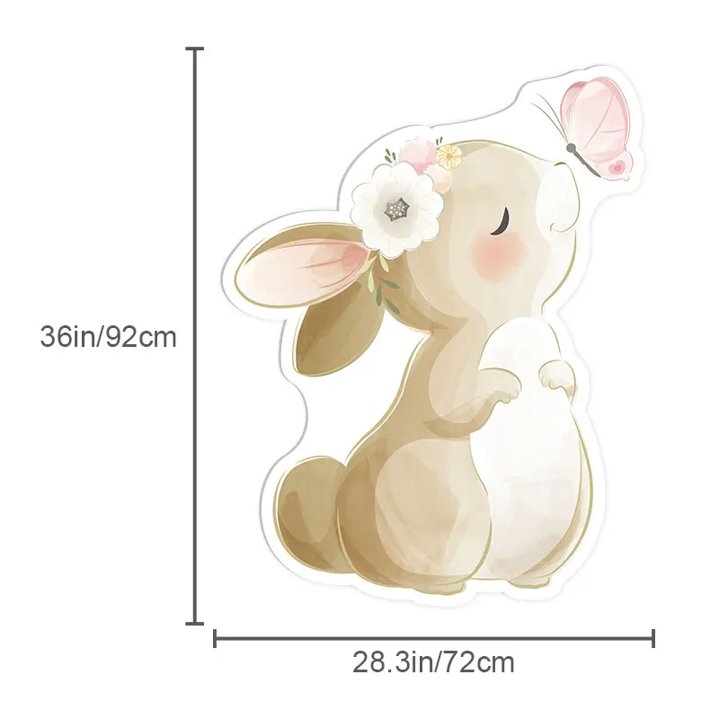 Toile de fond découpée lapin pour décoration de fête d\'anniversaire, forme de jungle, tableau de mosaïque de lapins, fête préChristophe et safari,