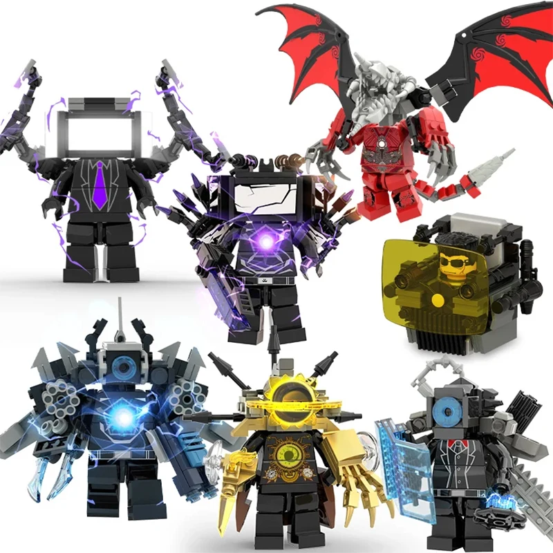 

Новые Skibidi туалетные мини-фигурки ТВмена, строительные блоки, TVman Speakerman, модель Cameraman, игрушки для детей, подарок