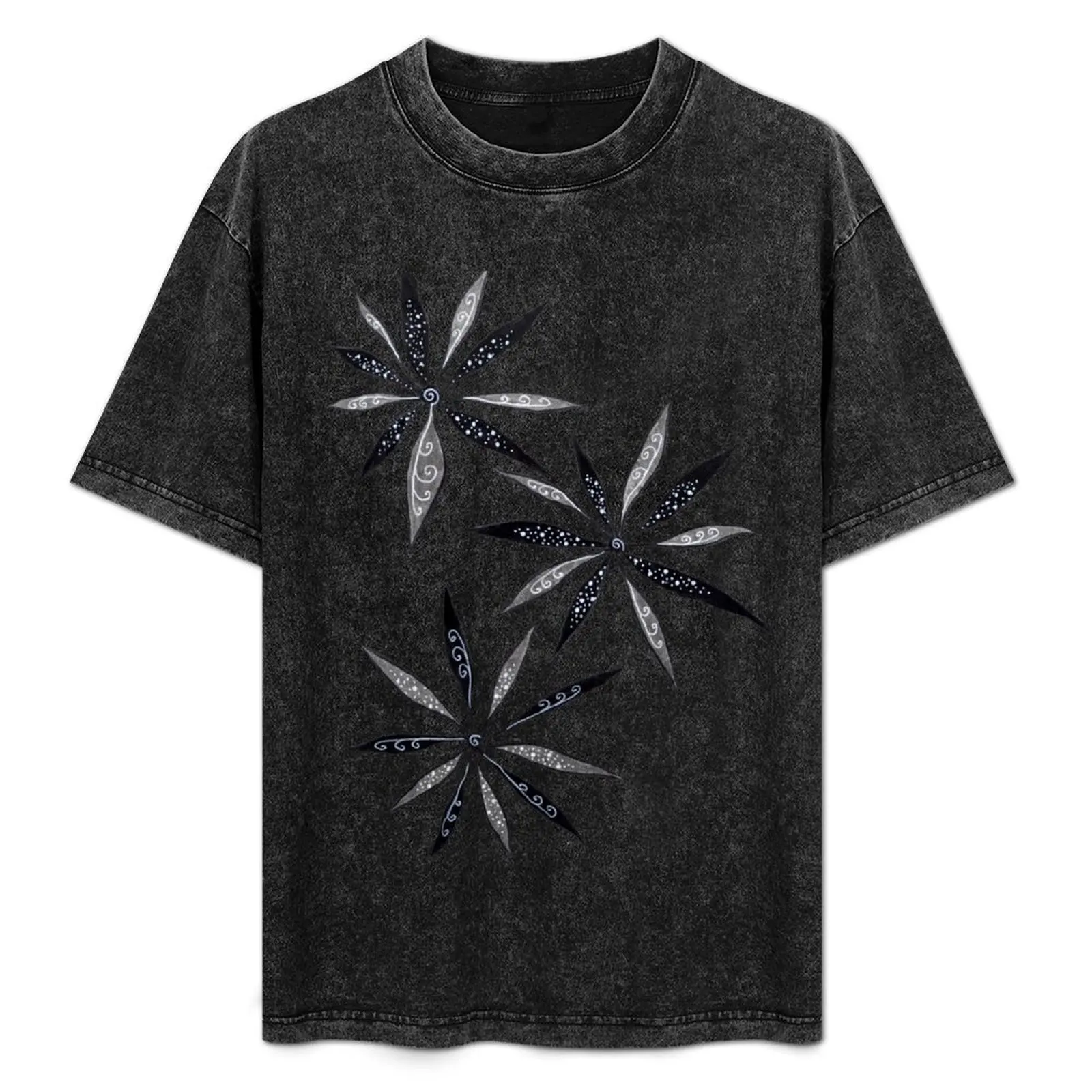 

Elegant Thin Flowers With Dots And Swirls T-Shirt tees gifts for boyfriend man clothes heavyweight t shirts for men