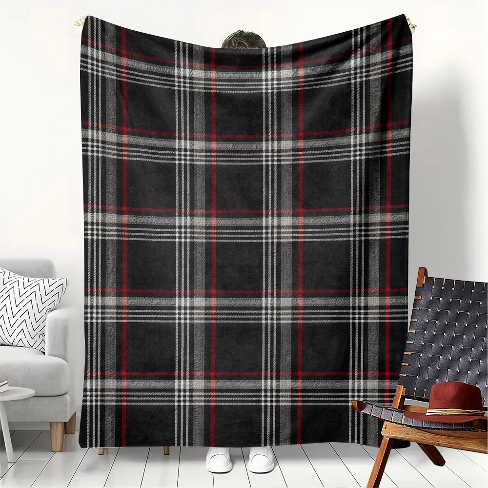 1 Stück Decke mit GTI-Tartan-Karomuster, dünne Flanelldecken für Zuhause, Auto, Nickerchen, Camping, Festival, Geschenk, perfekte Geschenke für den Einsatz in allen vier Jahreszeiten