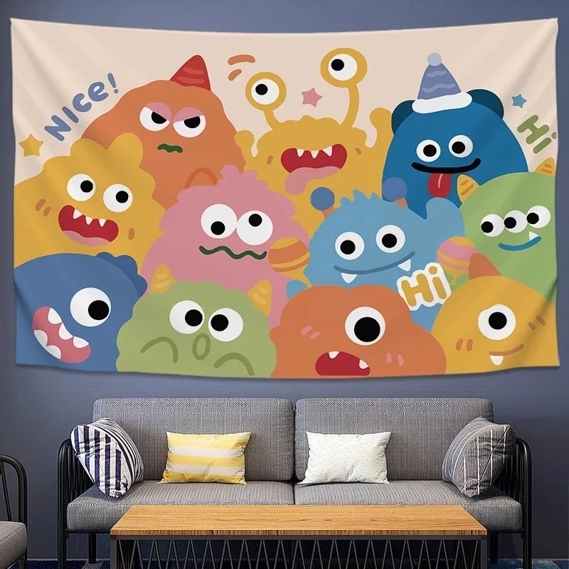 Cartoon Monster Wall Decoration Tapestry Home Living Room Tapestry