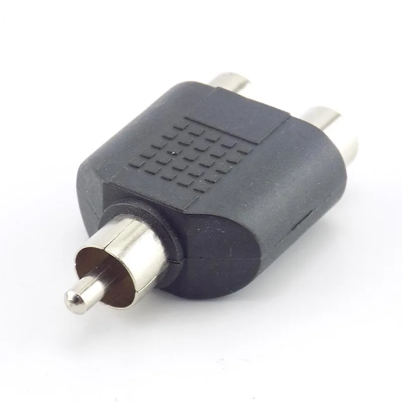 5x Rca Mannelijke Naar 2 Rca Vrouwelijke Adapter Av Audio Kabel Plug In-Line Converter Connector Voor Cctv Camera Beveiliging L19