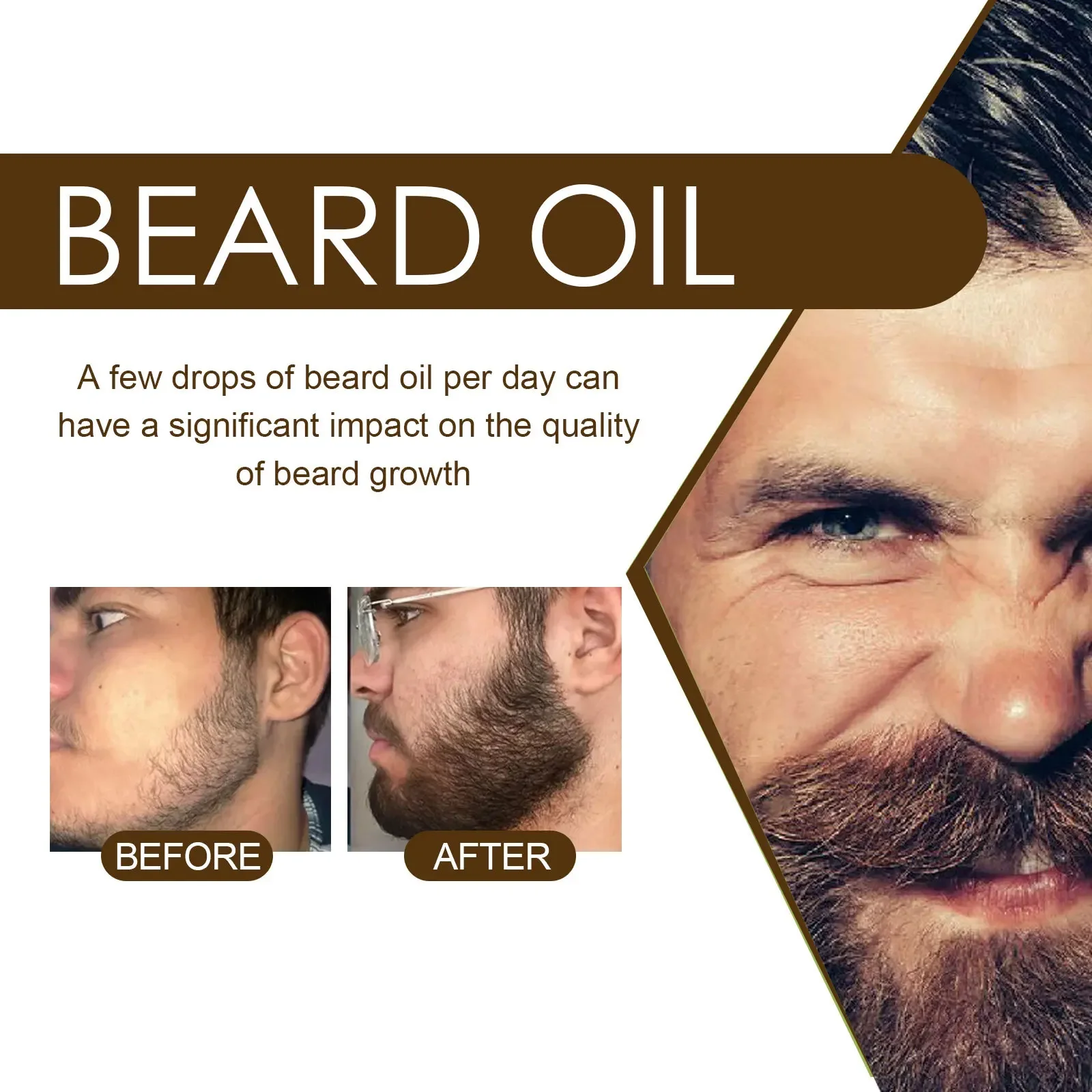 East Moon Beard Treatment Oil Men's Beard Hair หนา Moisturizing Repair Strong และ Strong Hair Treatment Oil น้ํามันขนมปังสําหรับชาย