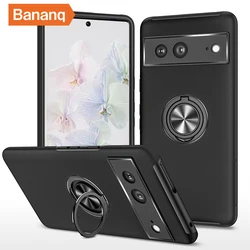 Bananq custodia antiurto per armatura magnetica per auto per Google Pixel 9 8 7 Pro 8A 7A 6A Cover posteriore per telefono con supporto ad anello