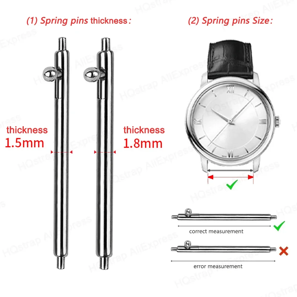 20pcs Quick Release Watchband Spring Pins Stainless Steel Spring Bars Strap Link Pins 1.5mm 1.8mm for 12-24mm 18mm 20mm 22mm