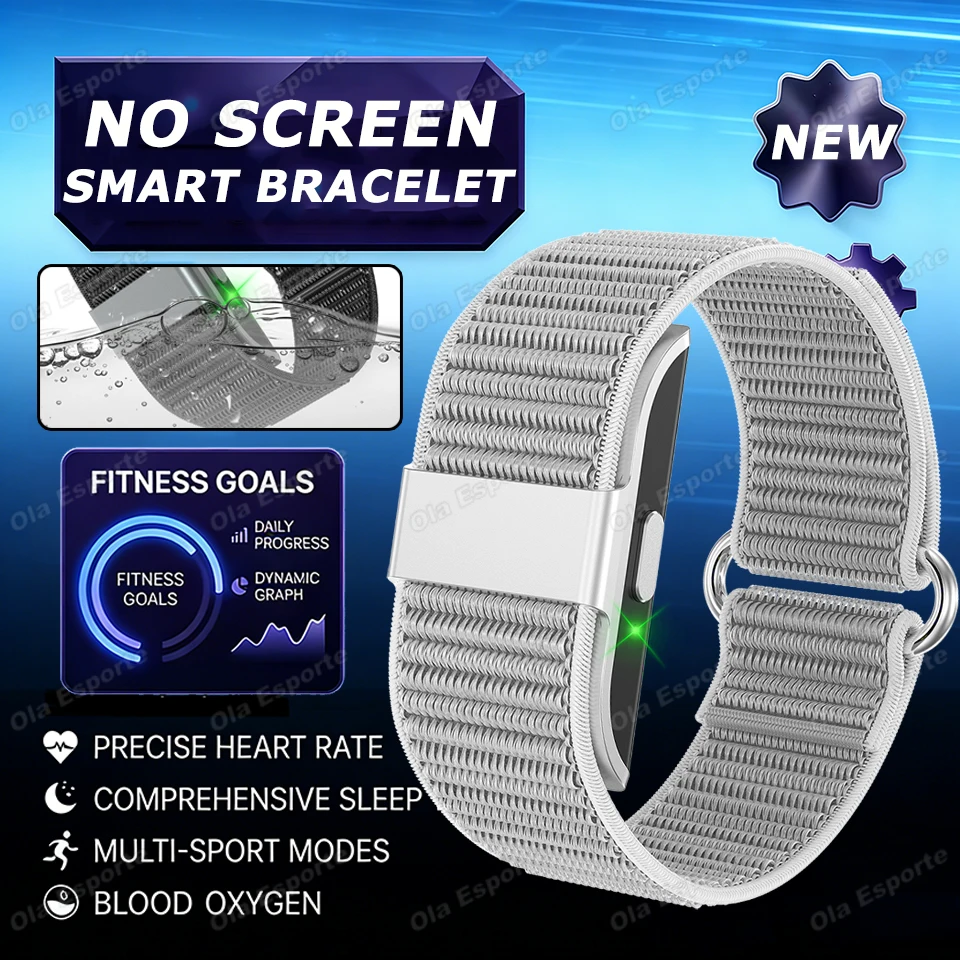 

2026 No Screen Smart Bracelet Heart Rate HRV Monitor Stress Pedometer Waterproof Sport Men Women Electronic Smart Bracelet HW12