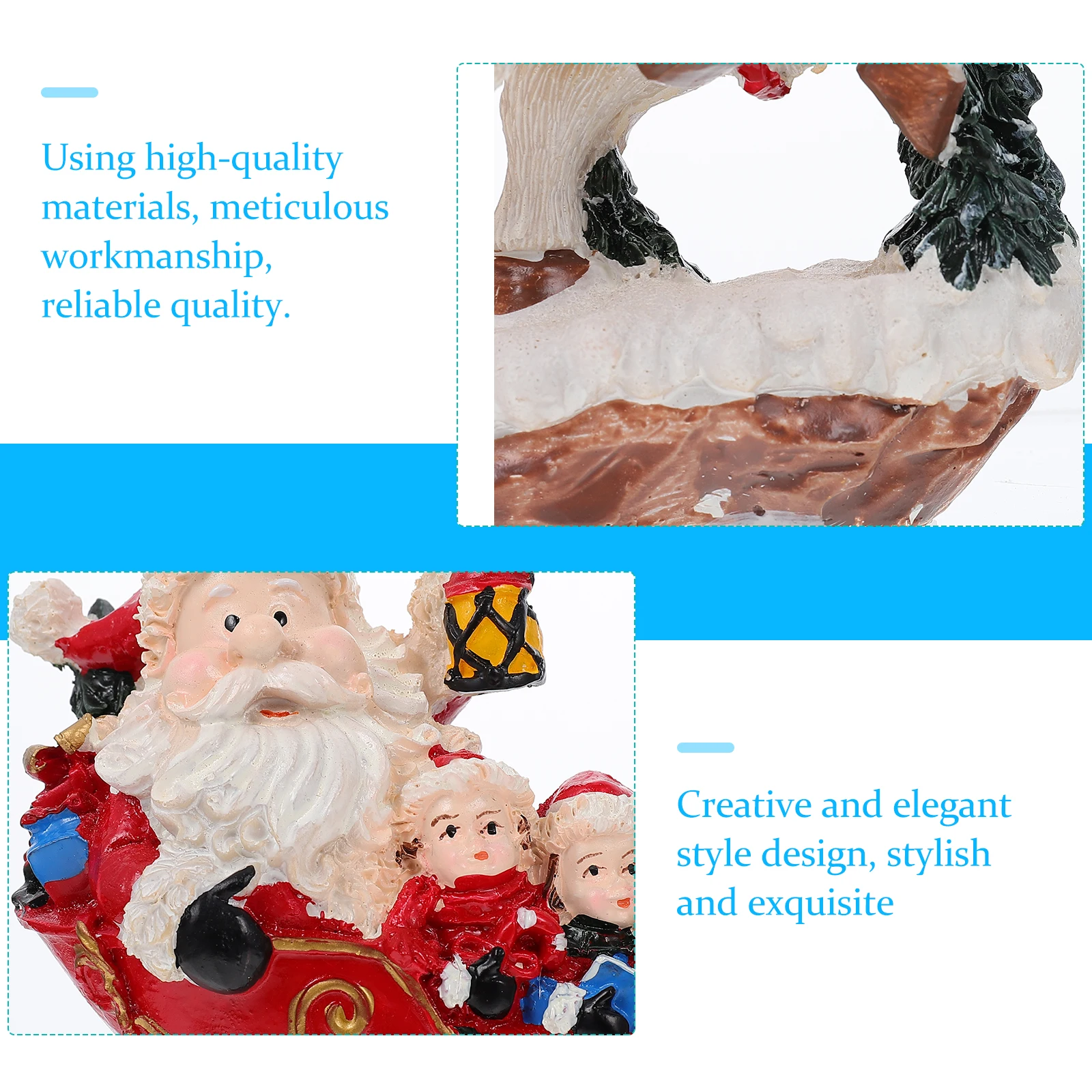 

1Pc Cartoon Christmas Elk Pulling Cart Resin Decoration Festival Gift Home Desktop Xmas Adornment