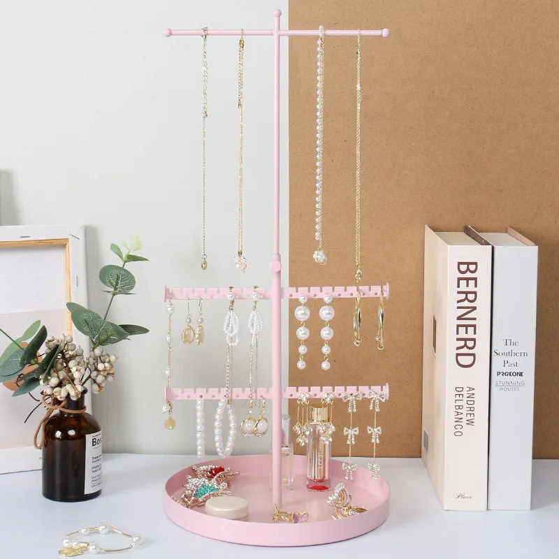 

Retractable Disassembly Disc Jewelry Rack Desktop Jewelry Storage Rack Wrought Iron Necklace Jewelry Display Rack