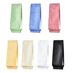 100pcs Open Top Sachets Silk Cotton Aluminum Foil Paper Bags Herbal Tea Coffee Nut Powder Gifts Heat Sealing Packaging Pouches