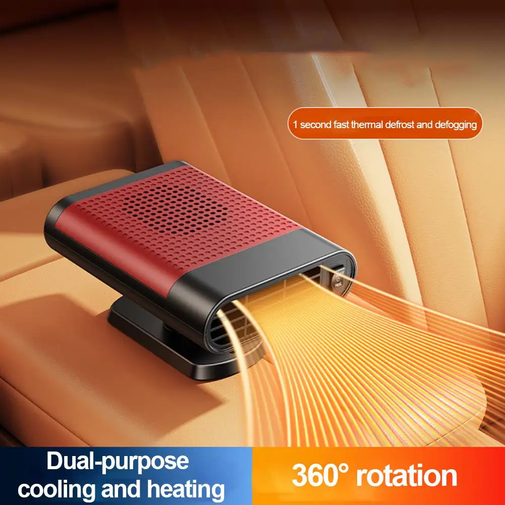 12V Car Heater 360° Rotating Car Electric Heater Fan Anti-Fog Hot Air Blower Auto Windshield Defroster Heating Fans For Vehicles
