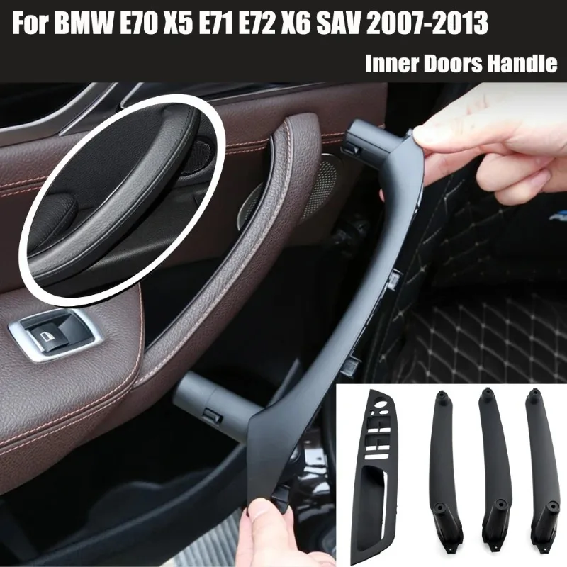 Für BMW X5 X6 E70 E71 E72 2007–2014 LHD links rechts Innentürgriff mit Lederbezug-Montagesatz