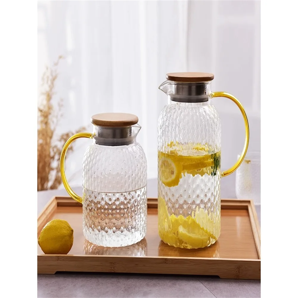 Glass kettle, household cold water kettle, explosion-proof cold water kettle set, high-temperature resistant white boiled water