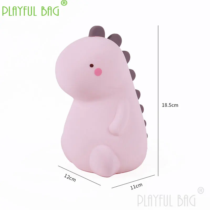 Giocattolo di decompressione cute little dinosaur silicone night light cambia colore telecomando dual function ornament zd68