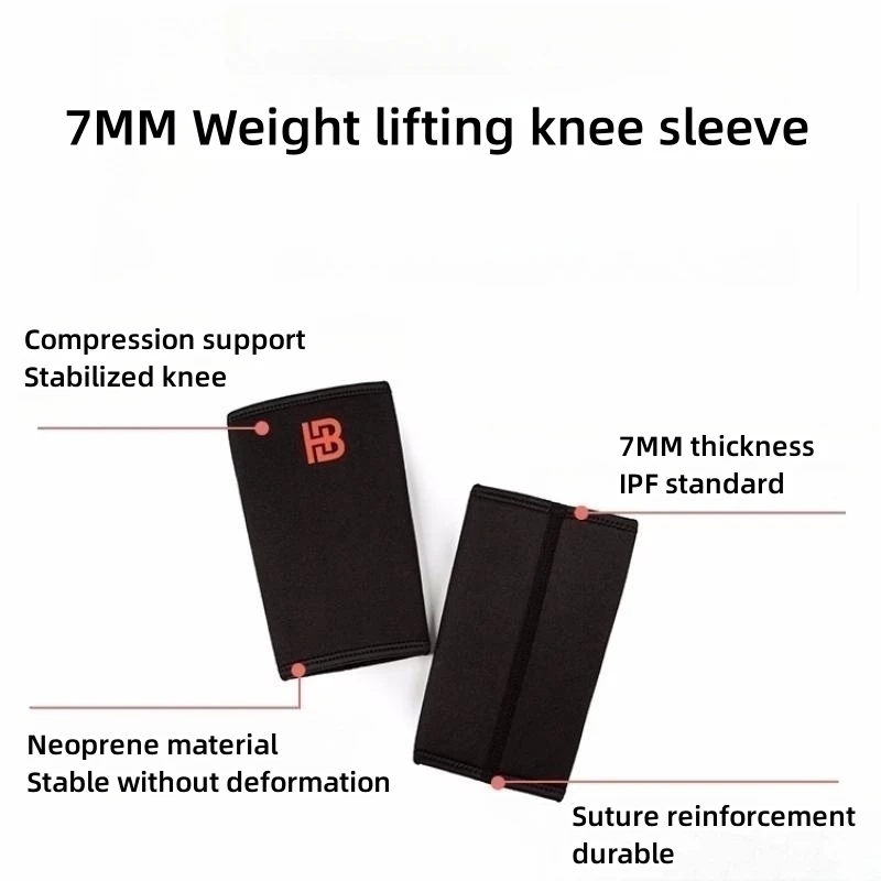 Compression Knee Sleeves for Men & Women 7MM Neoprene Weightlifting Knee Support for Workouts Running Squats Lunges & Lifting