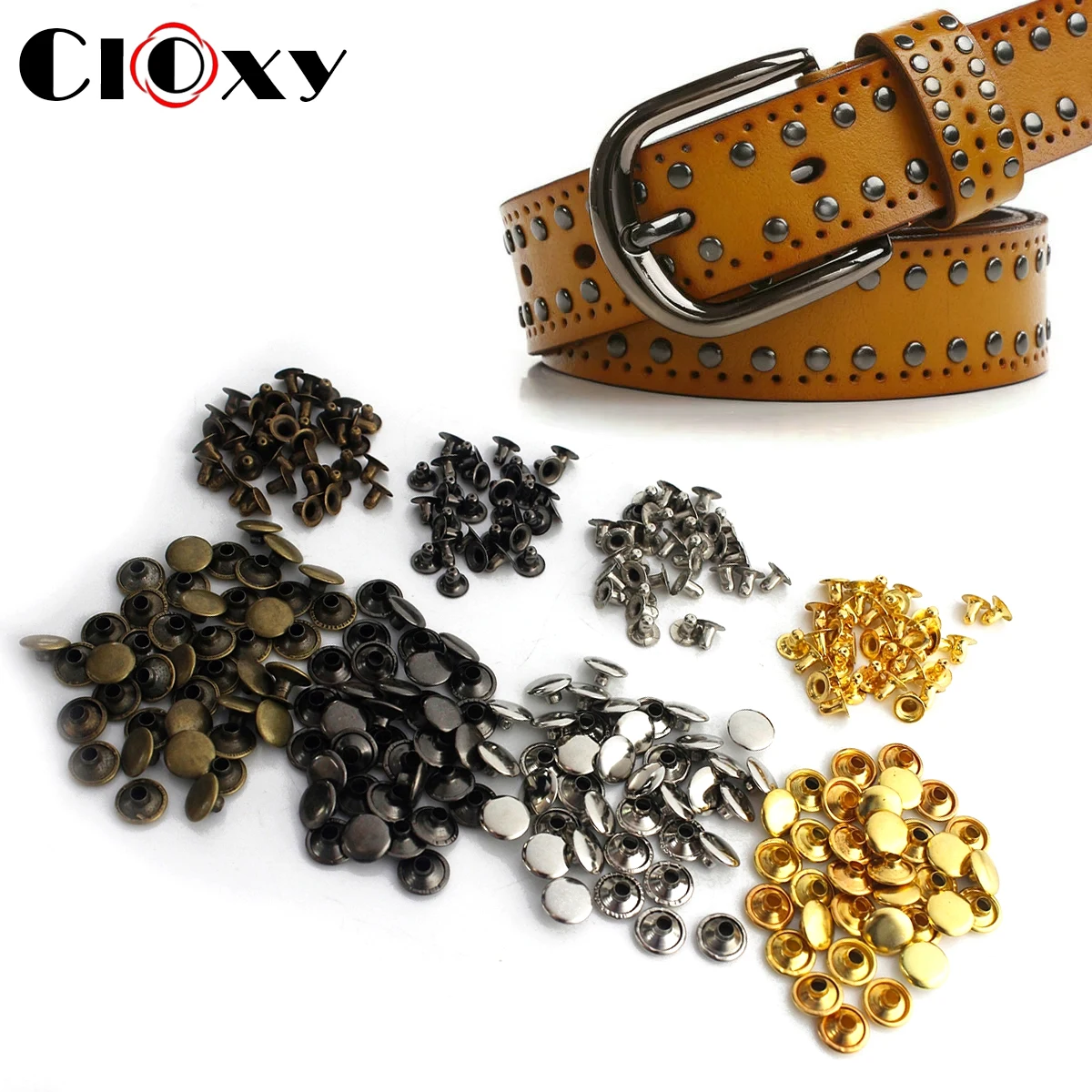 100sets 3mm~10mm Metal Single Cap Rivets Studs Round Rivet for Leather Craft Bag Belt Garments Hat Shoes Pet Collar Decor