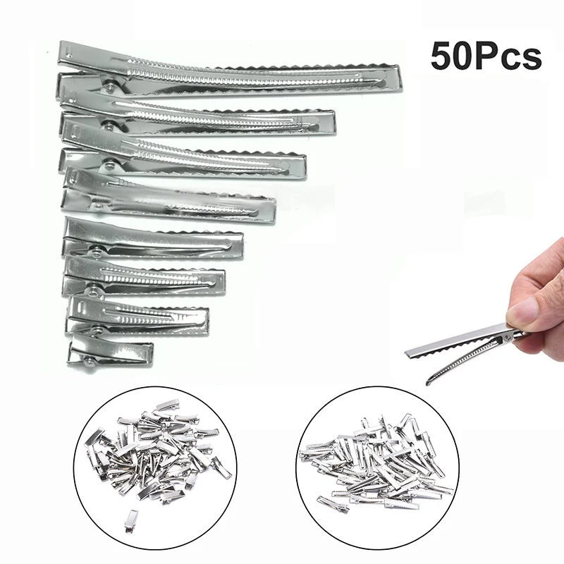 50PC Silver Tone Metal Alligator Clip Crocodile Clamps Spring Clip Duckbill Clip