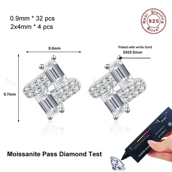 NeeTim 全莫桑石耳釘,女士閃耀經典婚禮實驗室鑽石新娘耳環,925銀耳釘 6 最佳銷售 新娘耳環 - №4