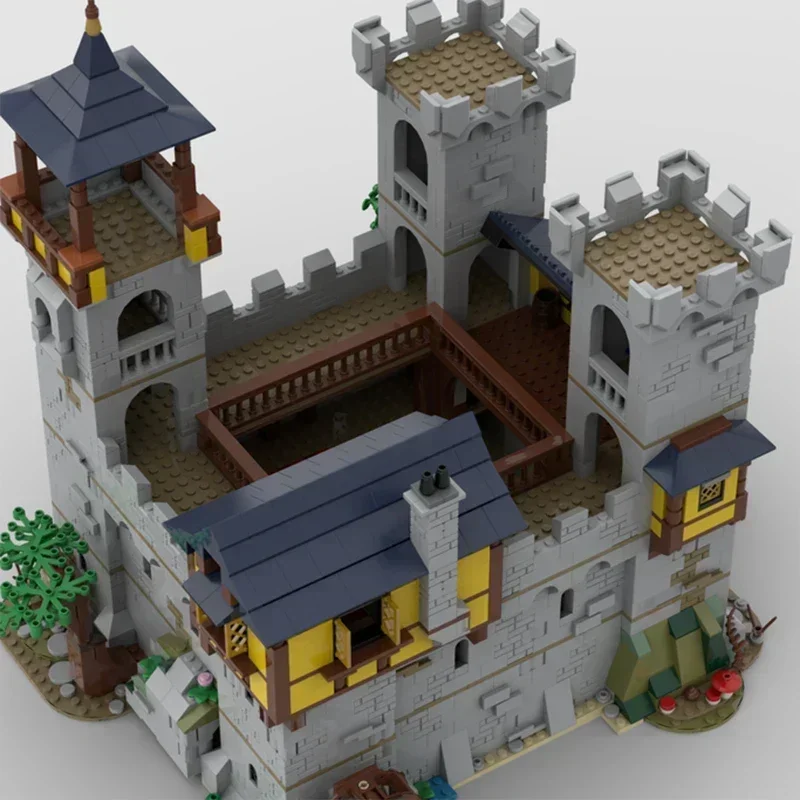 Middeleeuwse Fortress Model Moc Bouwstenen Black Falcon Castle Technologie Modulaire Blokken Geschenken Kerst Speelgoed DIY Sets Montage