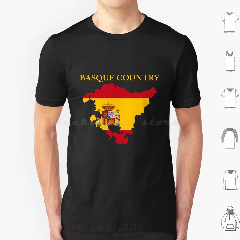 Basque Country Vasco , Map , Spain T Shirt 6xl Cotton Cool Tee Community Of Basque Country Spanish Basque Country Region