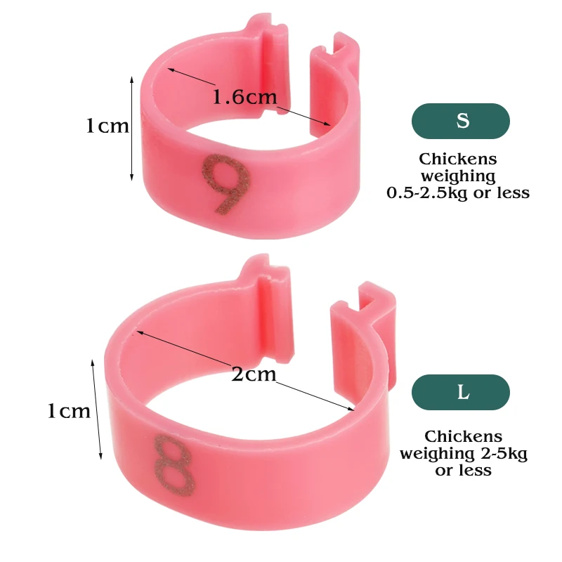 50Pcs 16/20Mm Chicken Duck Leg Rings with Number Animal Identification Tool for Poultry Sign Foot Loop Buckle Clip Farm Supplies view 5