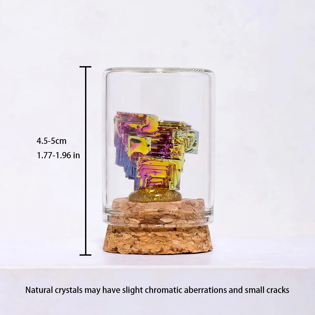 1PC Natural Mini Bismuth Crystal Metal Crystal Element Ore Specimen Glass Home Decors Teaching Materials Raw Mineral