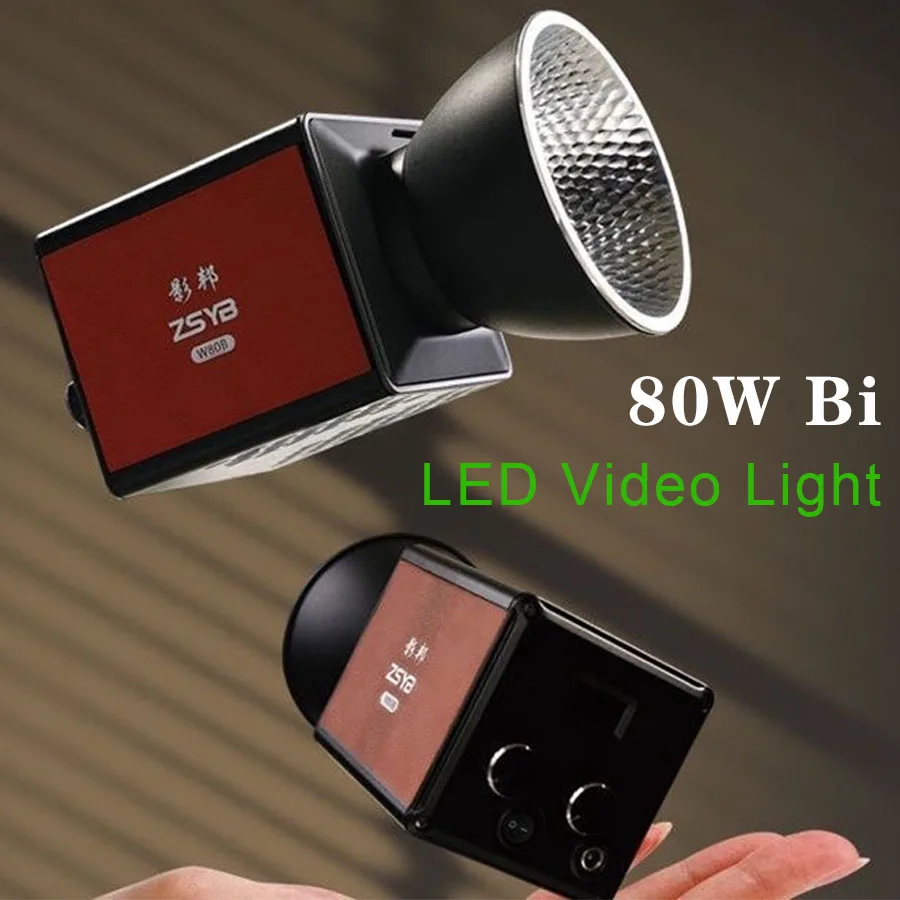 80W Bi COB Video Light with Built-in 11200mAh Battery &  DC Fast Charging, Handheld Bicolor LED Video Light for Shooting