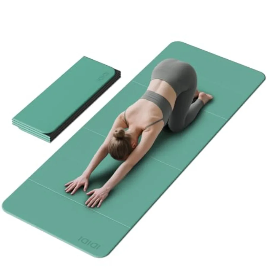 

Foldable Yoga Mat Extra Thick Large 74x31.5x0.32 Double-Sided Non Slip Lightweight Fitness Mat 8mm Thick Wide Exercise Mats for