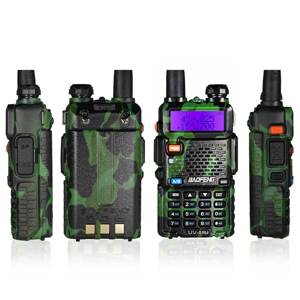 2pcs Baofeng UV 5R Walkie-talkie Long Range 5W Power Camouflage UV-5R Remote Radio Dual Band VHF UHF Ham Radio Communicator