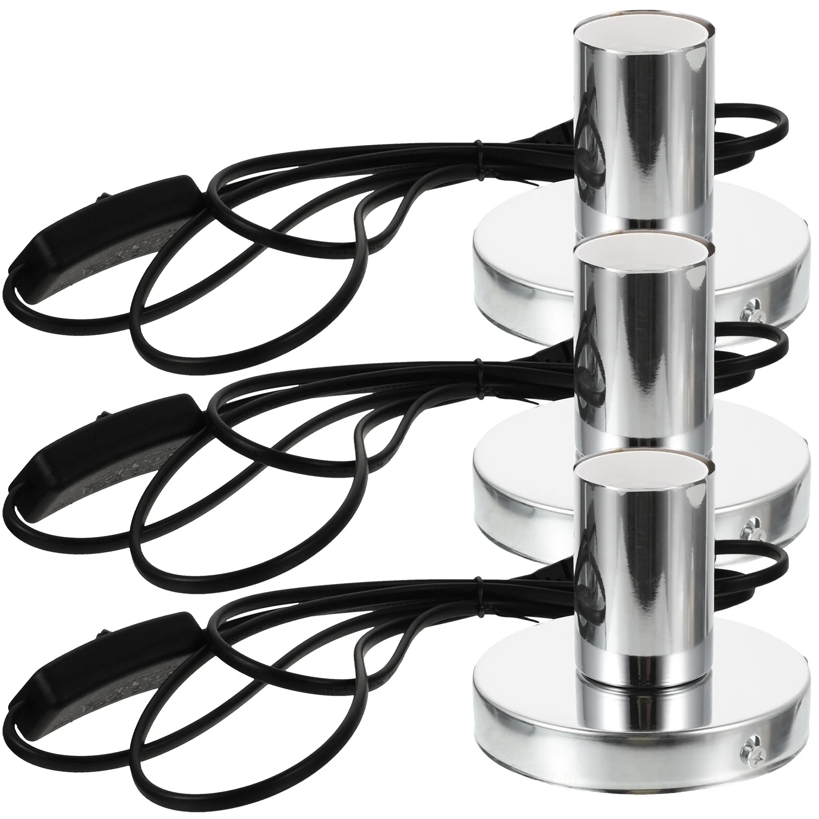 

3 Pcs Light Bulb Socket Lamp Base Parts Screw Holder E27 Base Plastic Table Repair Cord Plug Lighting Accessories