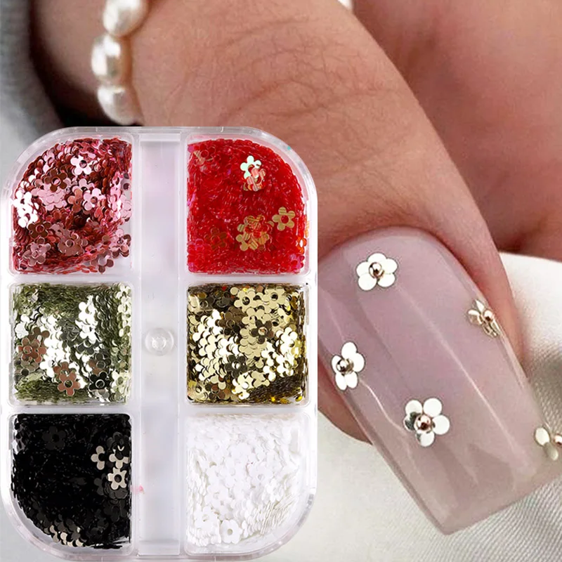 

Mini Petals Valentine's Day Nails Flower Petal Flakes Sequins Japanese Style Sparkling Nail Charms Decorations,Romantic Nail