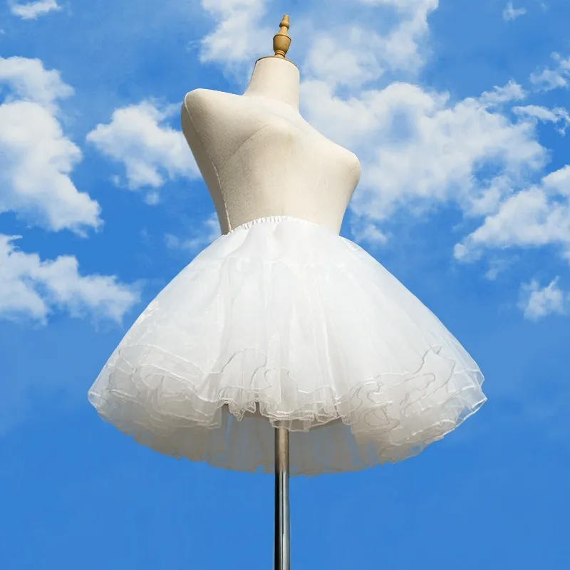 Five Layers Size XL Soft Yarn Cloud Support Canopy Cute Petticoat Blacke White Fluffy Lolita Skirt Cosplay Boneless