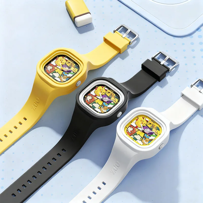 新しいポットデミエル-ポケモン-ブラックウォッチ-ピカチュウ-高校生の男の子と女の子の腕時計-韓国漫画アニメ-友達の誕生日プレゼント