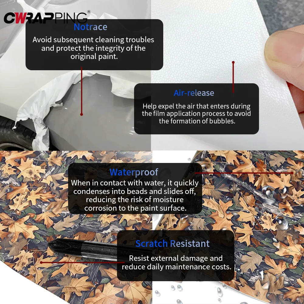 Pellicola Camouflage per Auto, Accessori Tuning, Vinile per Esterni Auto, Adesivi per Moto e Veicoli, Copertura Carrozzeria