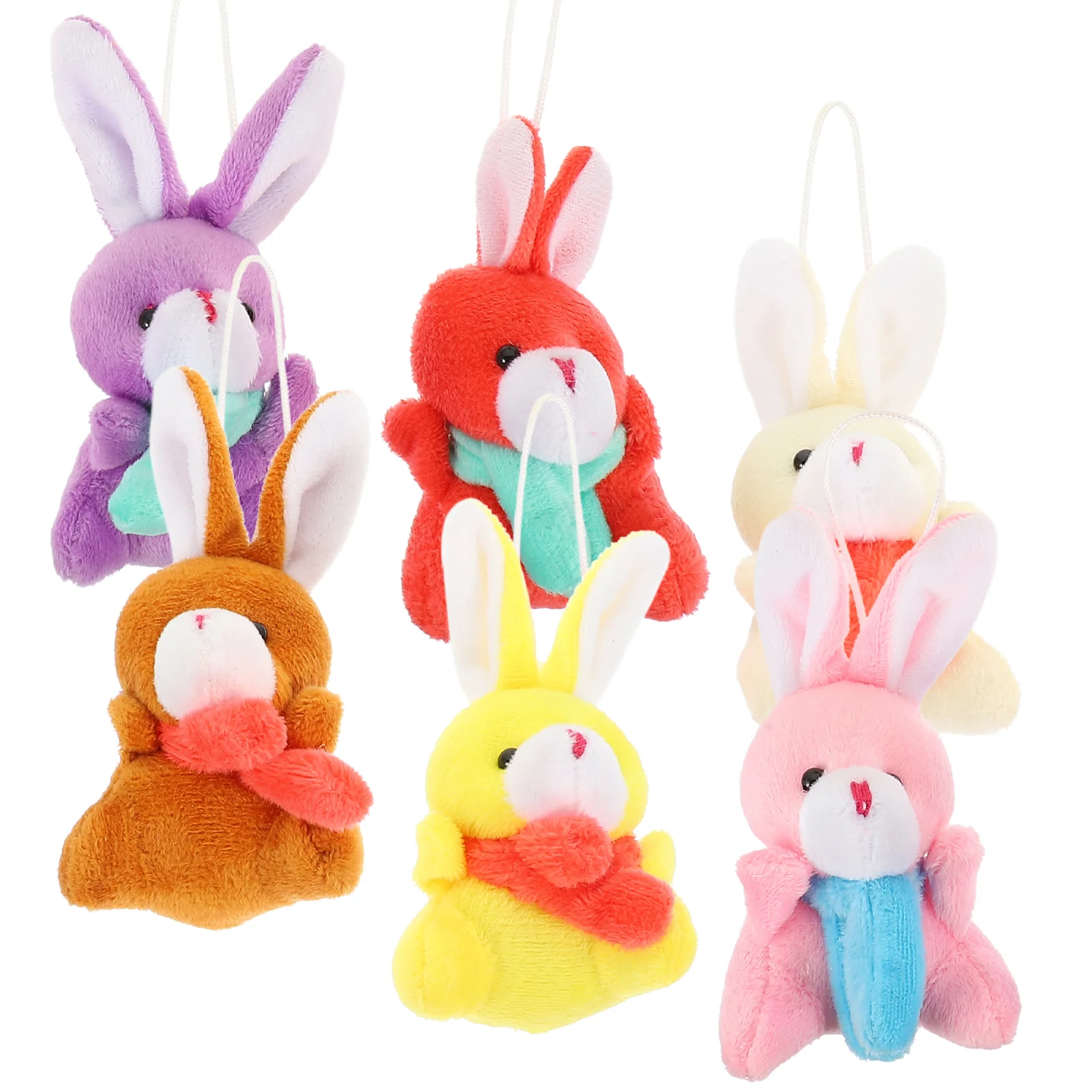 6 pezzi di uovo di Pasqua in miniatura adorabile portachiavi ciondolo borsa di peluche coniglietto di peluche per pendenti catene coniglio portatile