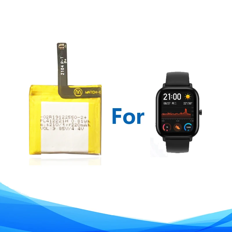 Original 220mAh PL412221H A1913 A1914 Battery For HUAMI AMAZFIT GTS GTS1 1 C17 1S Lite Smart Watch Batterie AKKU