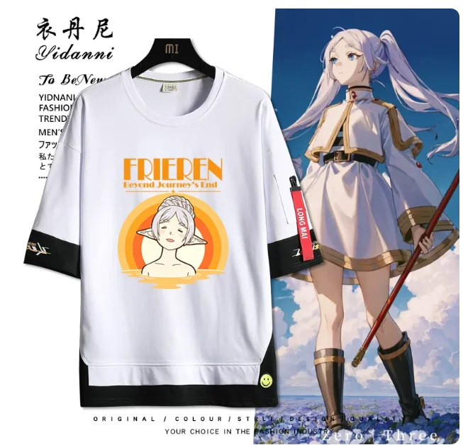 

Anime Frieren: Beyond Journey's End Short Sleeve T-shirt Summer Cosplay Costume Casual Student Loose Tops New YDN